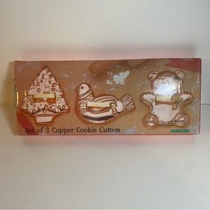 Himark 5” Holiday Copper Cookie Cutters Set Of 3 Bear Bird Tree Made In Portugal